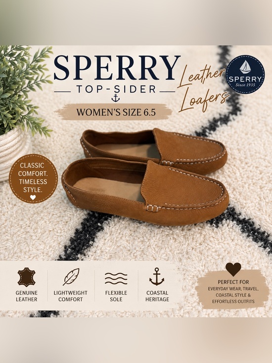 Sperry Shoes - Women’s Sperry Top-Sider Leather Loafers
Size Women’s 6.5 | Classic Cognac Brown